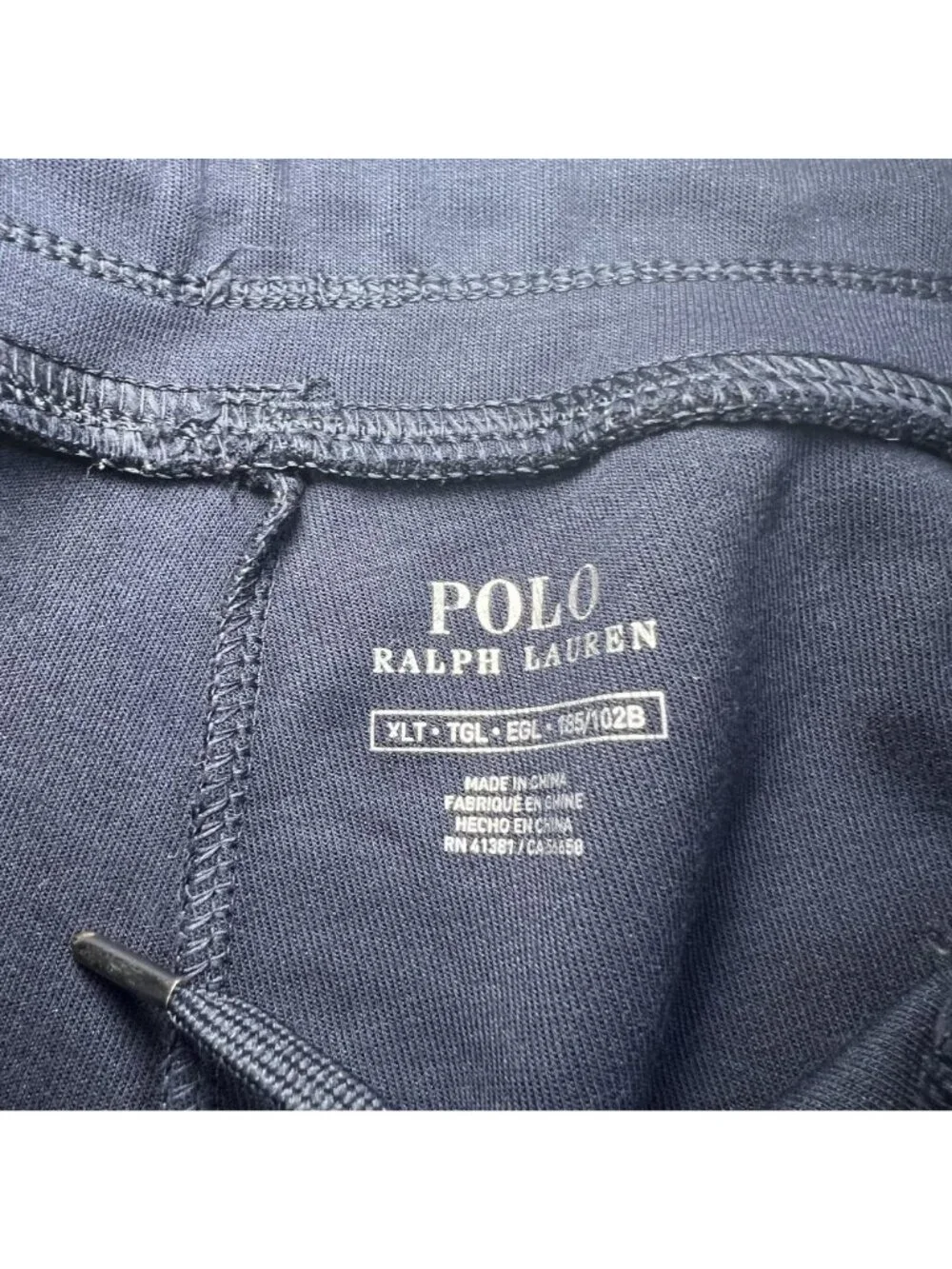 Polo Ralph Lauren Mens Black Sweatpants Joggers Size XLT Drawstrings Back Pocket